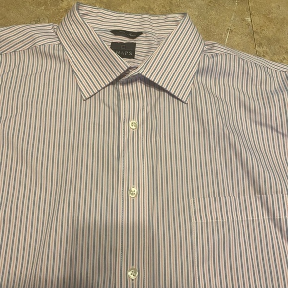 Chaps non-iron 17.5 pinstriped button up shirt - Picture 6 of 7